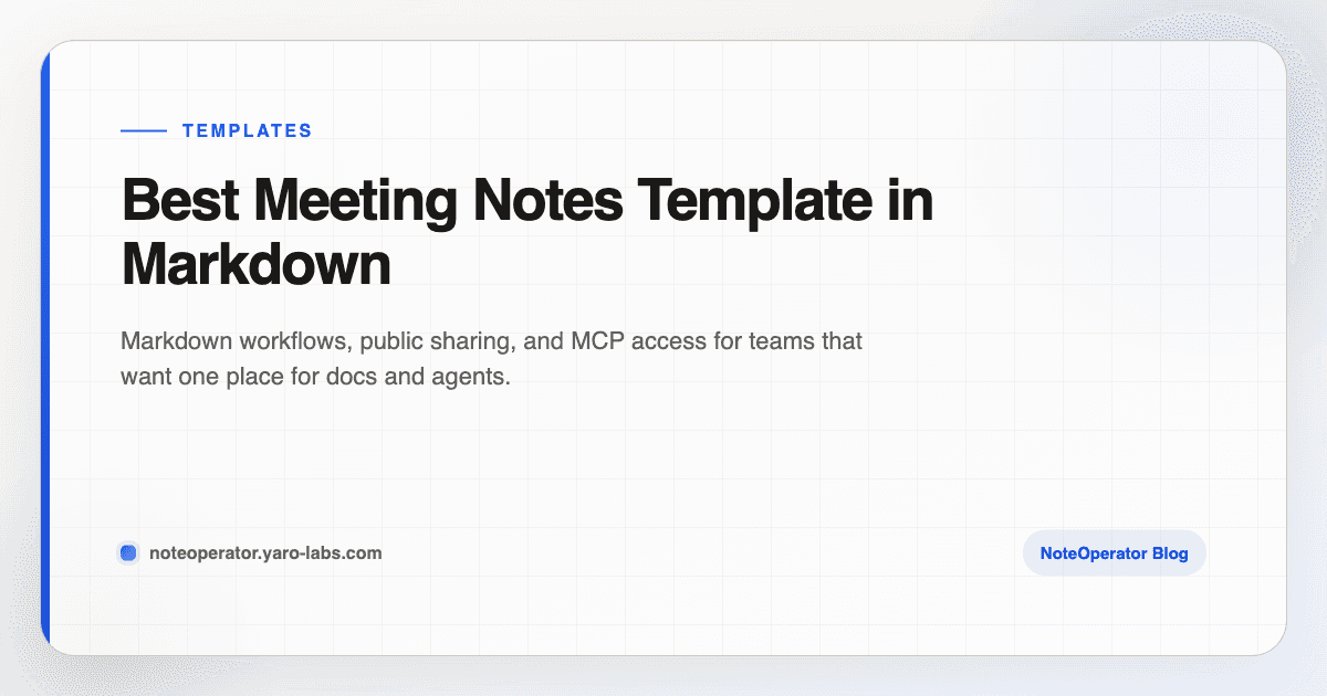 Best Meeting Notes Template in Markdown
