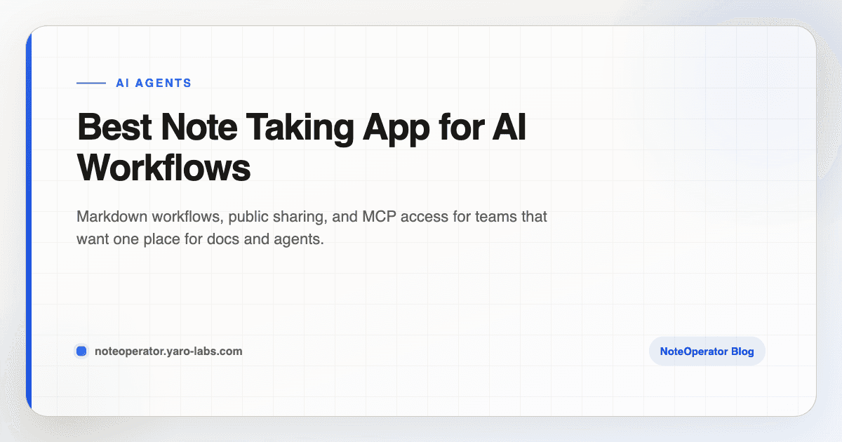 Best Note Taking App for AI Workflows