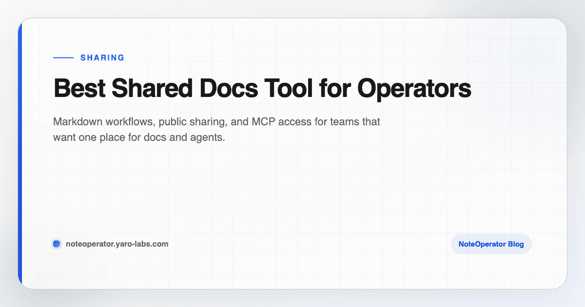 Best Shared Docs Tool for Operators