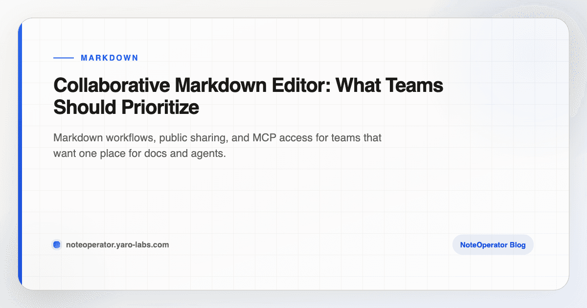 Collaborative Markdown Editor: What Teams Should Prioritize