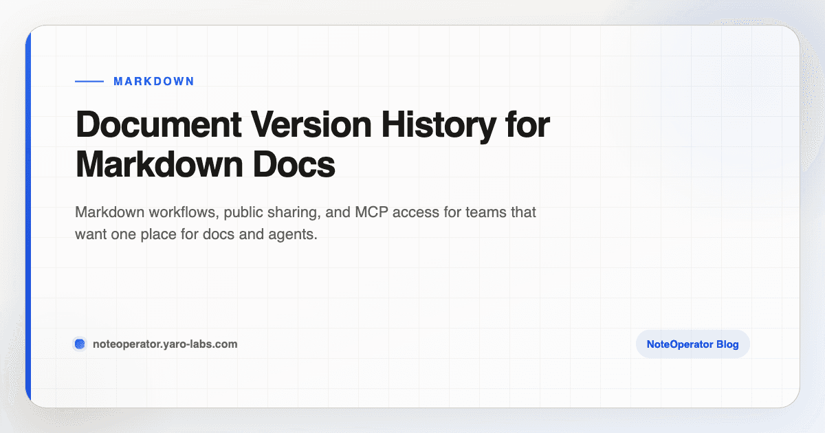 Document Version History for Markdown Docs