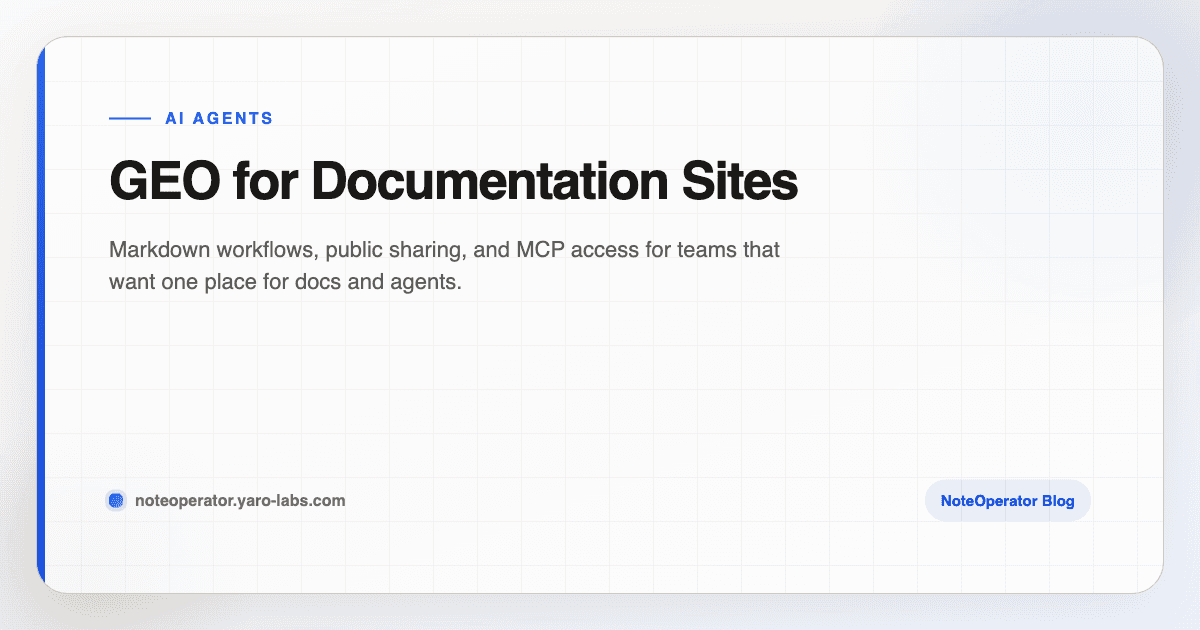 GEO for Documentation Sites