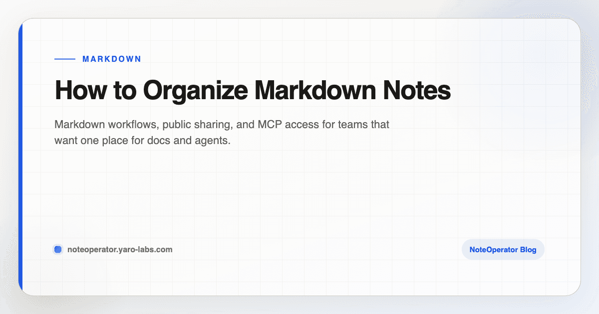 How to Organize Markdown Notes