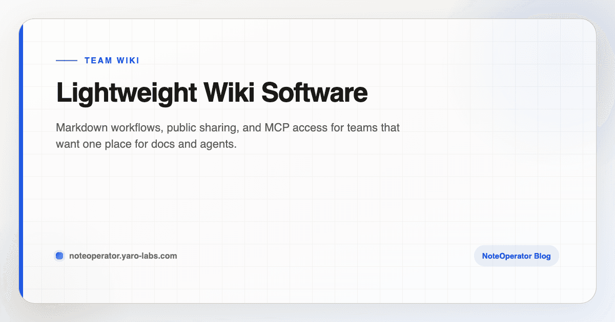 Lightweight Wiki Software