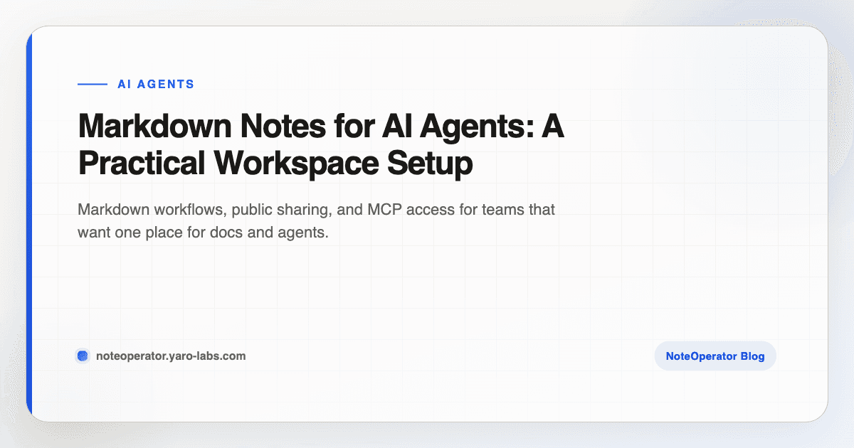 Markdown Notes for AI Agents: A Practical Workspace Setup
