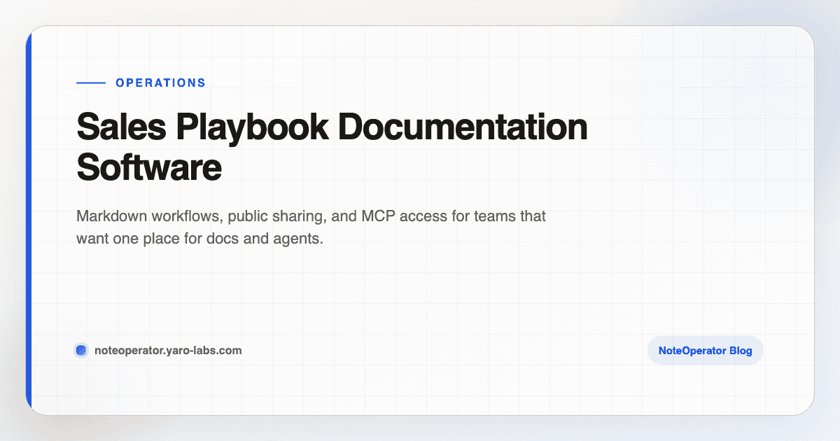 Sales Playbook Documentation Software