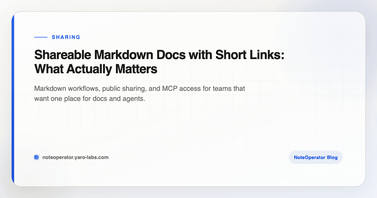 Shareable Markdown Docs with Short Links: What Actually Matters