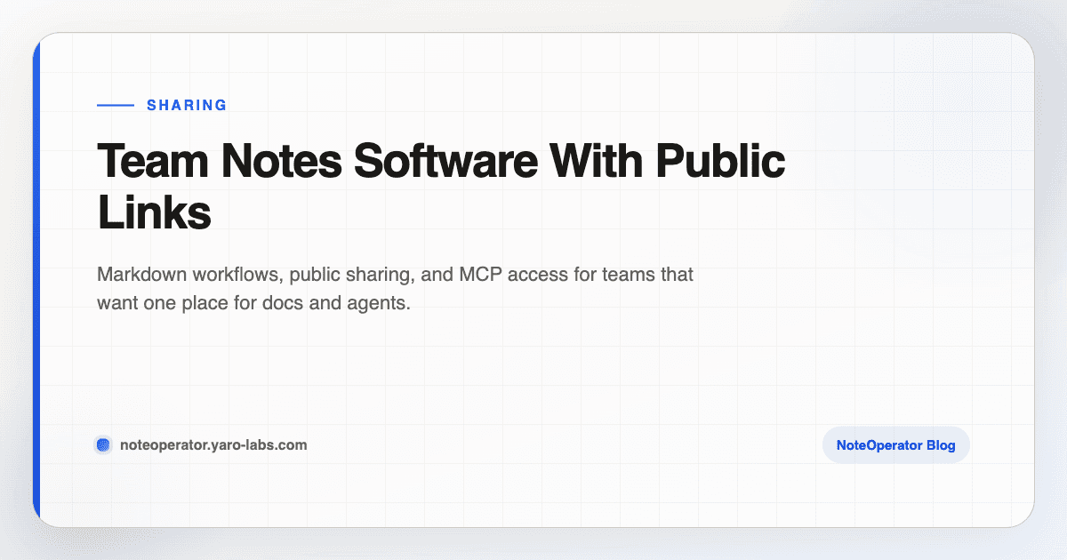 Team Notes Software With Public Links