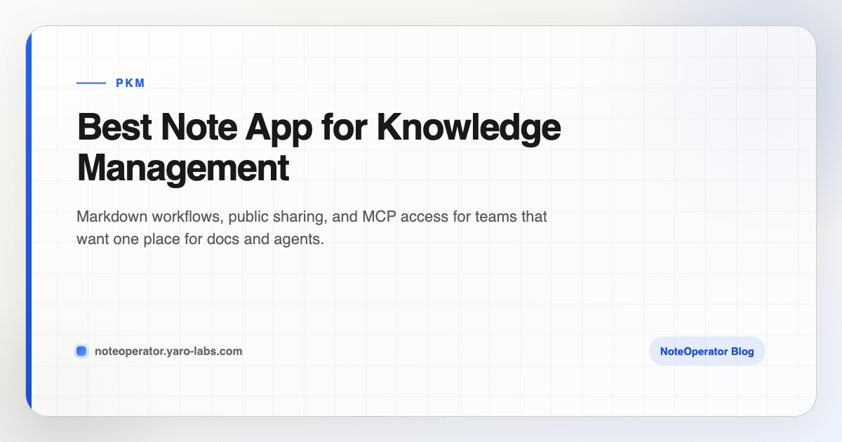 Best Note App for Knowledge Management · NoteOperator