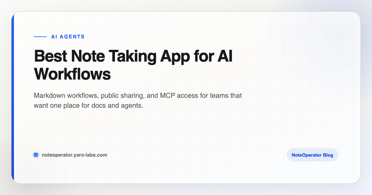 Best Note Taking App for AI Workflows · NoteOperator