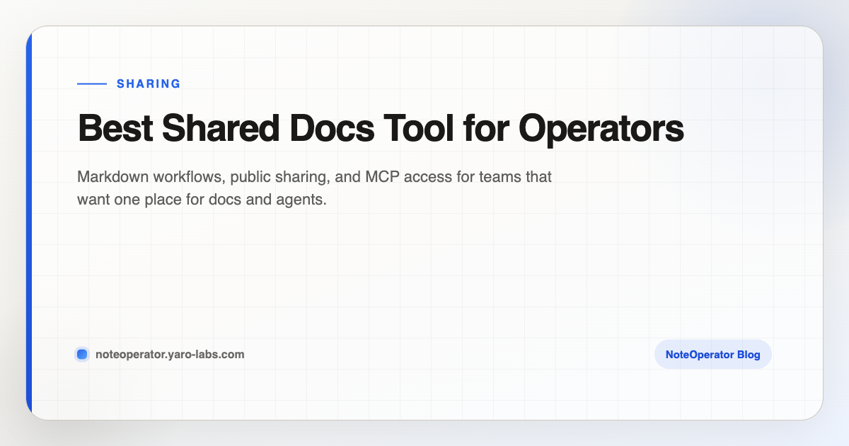 Best Shared Docs Tool for Operators · NoteOperator