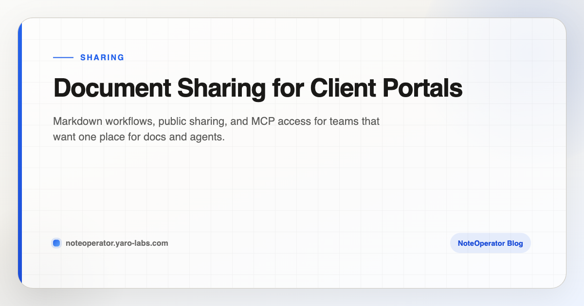 Document Sharing for Client Portals · NoteOperator