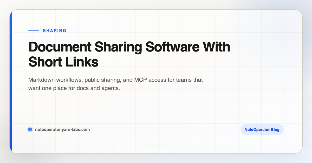 Document Sharing Software With Short Links · NoteOperator