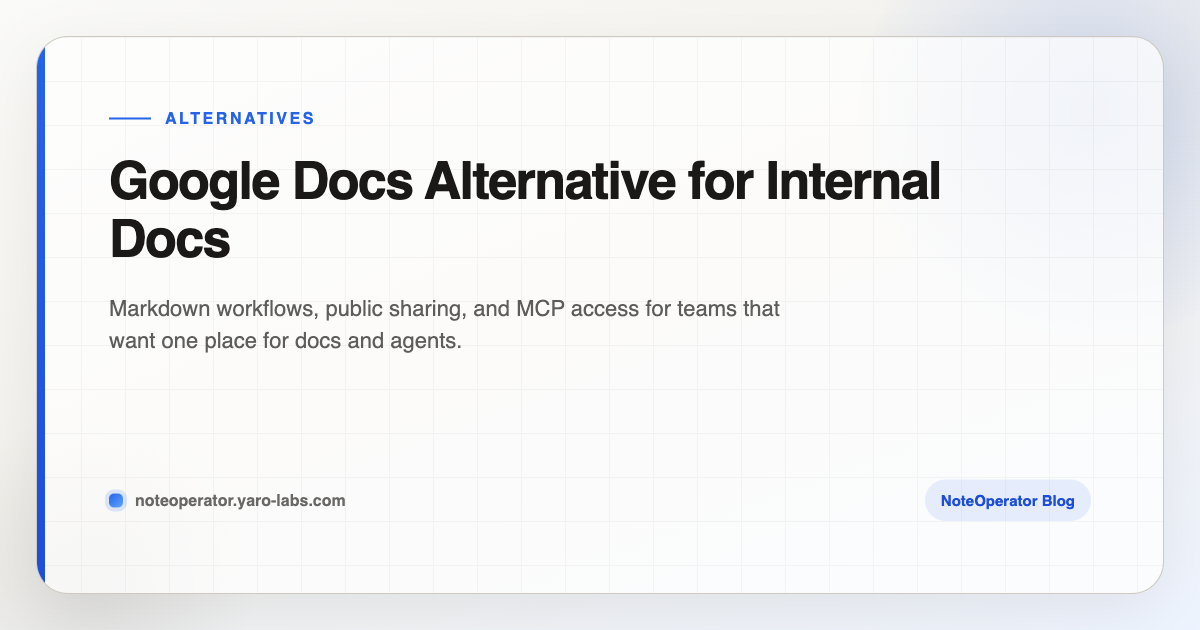 Google Docs Alternative for Internal Docs · NoteOperator