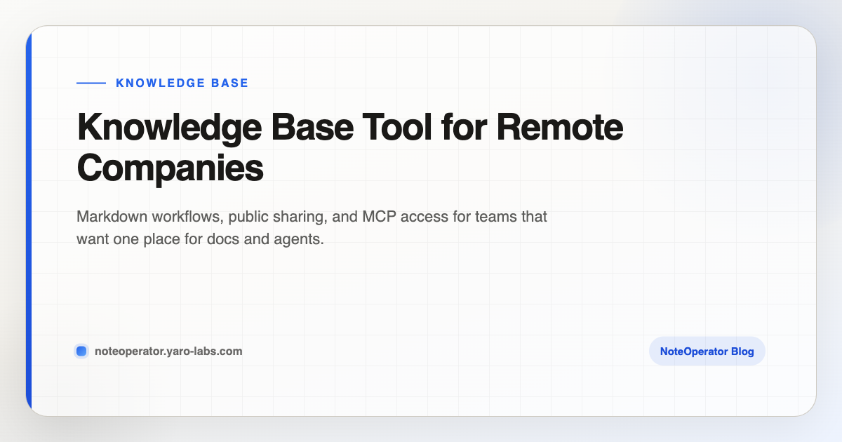 Knowledge Base Tool for Remote Companies · NoteOperator