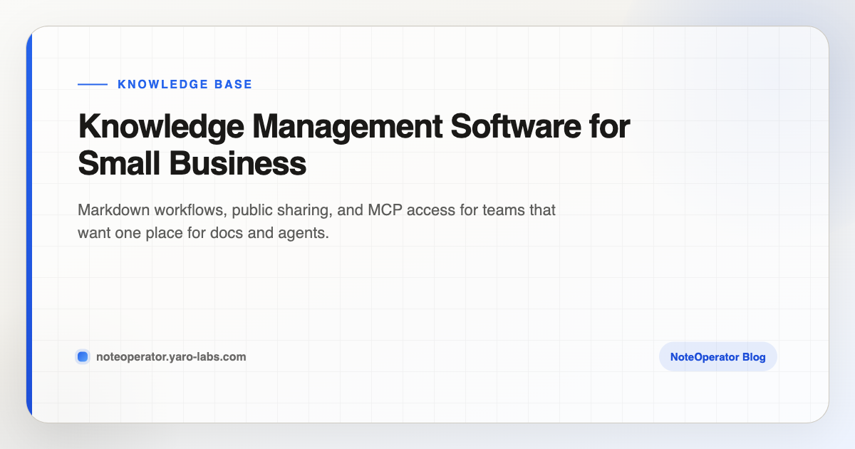 Knowledge Management Software for Small Business · NoteOperator