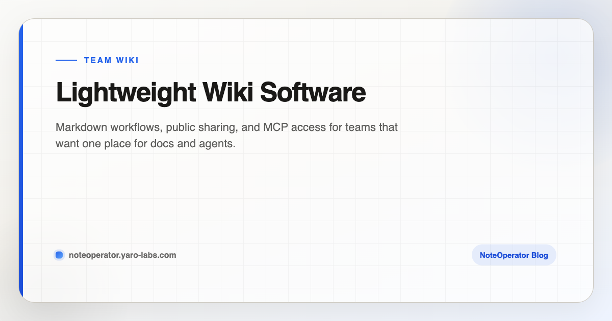 Lightweight Wiki Software · NoteOperator