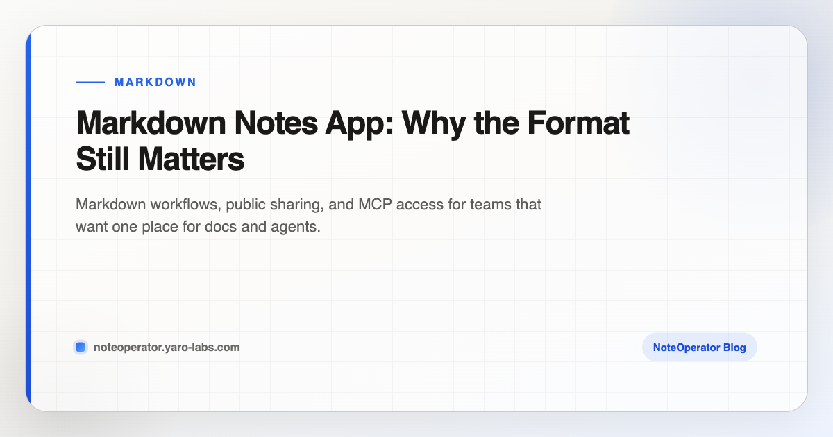 Markdown Notes App: Why the Format Still Matters · NoteOperator