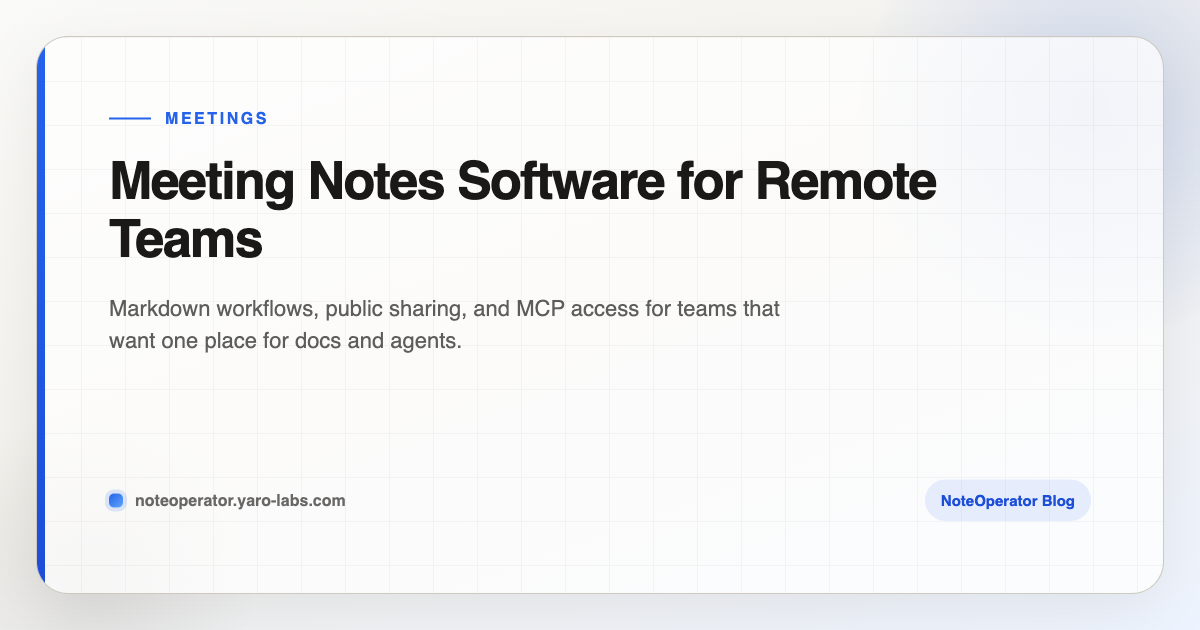 Meeting Notes Software for Remote Teams · NoteOperator