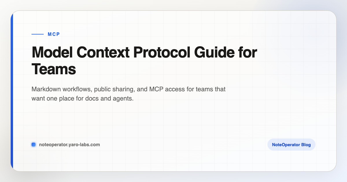 Model Context Protocol Guide for Teams · NoteOperator