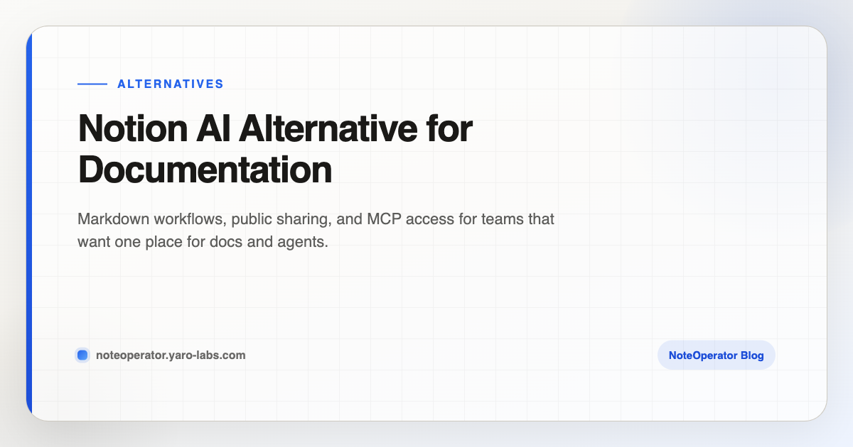 Notion AI Alternative for Documentation · NoteOperator