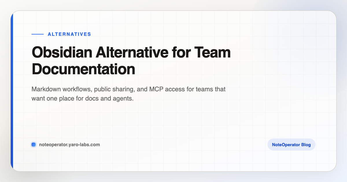 Obsidian Alternative for Team Documentation · NoteOperator