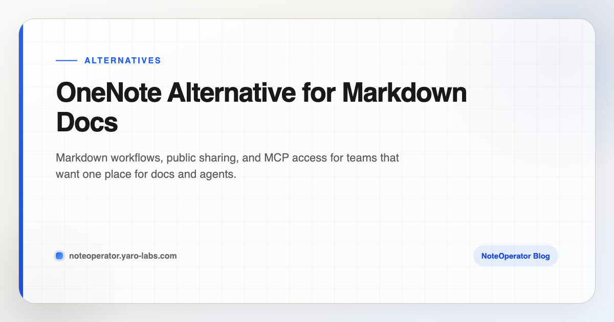OneNote Alternative for Markdown Docs · NoteOperator