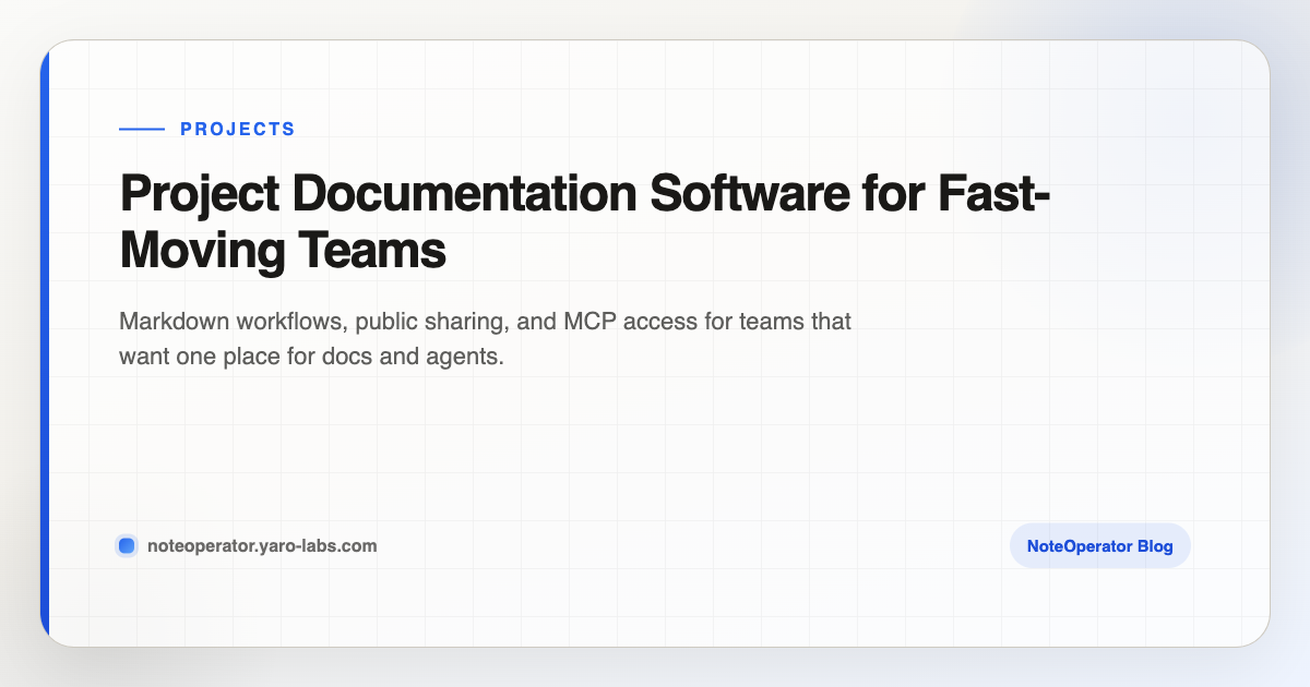 Project Documentation Software for Fast-Moving Teams · NoteOperator