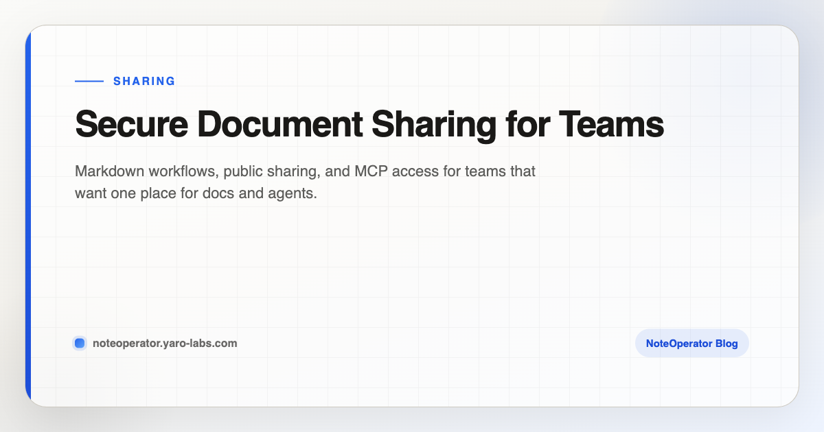 Secure Document Sharing for Teams · NoteOperator