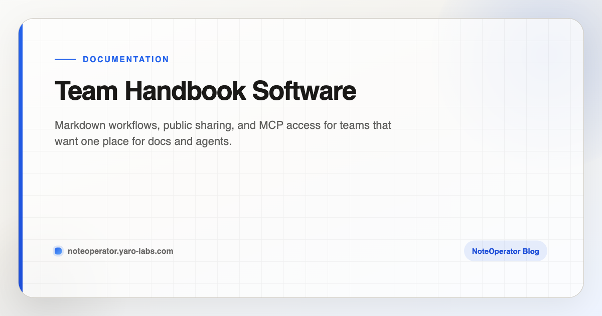 Team Handbook Software · NoteOperator