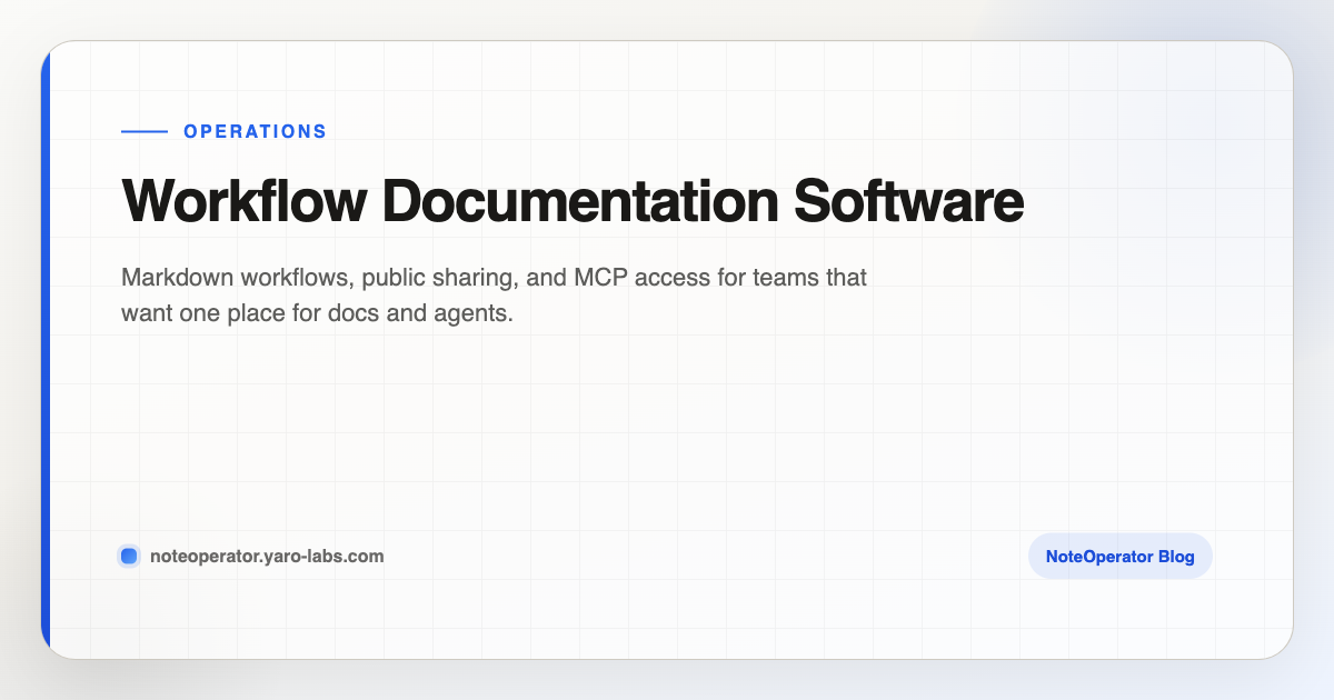 Workflow Documentation Software · NoteOperator